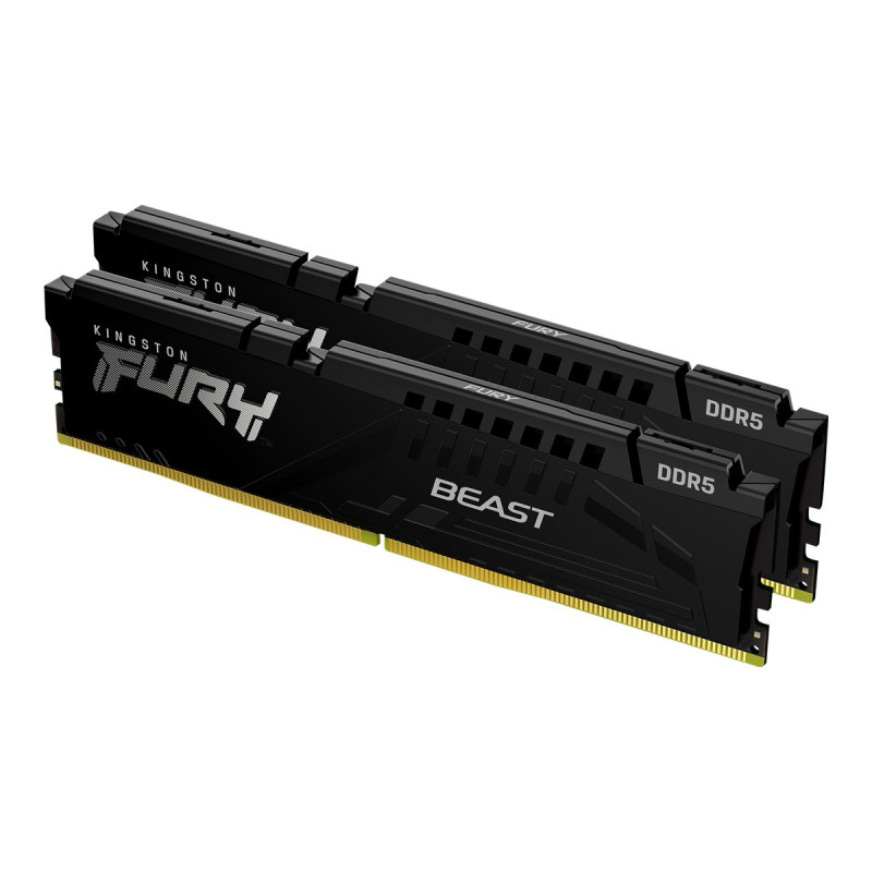 Kingston Fury Beast 64GB DDR5, 5200 MHz, CL40, 288-Pin, DIMM Kit (32GB x 2) | Kingston | Fury Beast RGB | 64 GB | DDR5 | 5200 MH