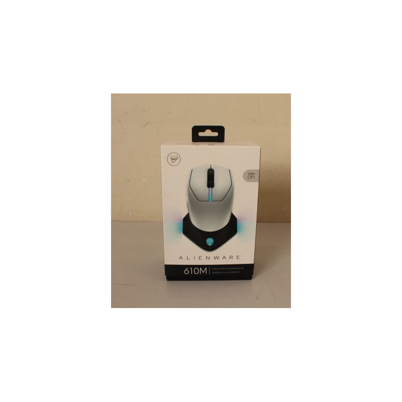 SALE OUT. Dell Mouse Alienware 610M Wired / Wireless Gaming Mouse - AW610M (Lunar Light), UNPACKED, USED, SCRATCHED ON BACK | De