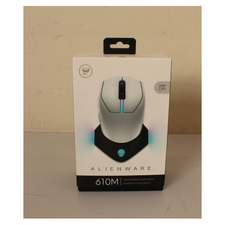 SALE OUT. Dell Mouse Alienware 610M Wired / Wireless Gaming Mouse - AW610M (Lunar Light), UNPACKED, USED, SCRATCHED ON BACK | De