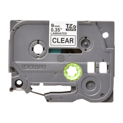 Brother | TZe-121 Laminated Tape | Black on Clear | TZe | 8 m | 9 cm