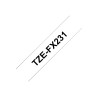 Brother | TZe-FX231 Flexible ID Laminated Tape | Black on White | TZe | 8 m | 1.2 cm