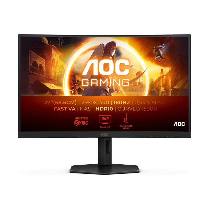 AOC CQ27G4X | 27 " | VA | QHD | 16:9 | 180 Hz | 1 ms | 2560 x 1440 pixels | 300 cd/m | HDMI ports quantity 2 | Warranty 36 month
