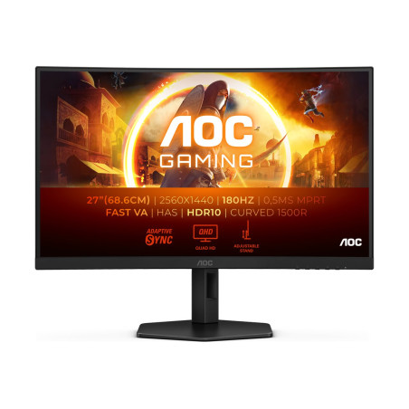AOC CQ27G4X | 27 " | VA | QHD | 16:9 | 180 Hz | 1 ms | 2560 x 1440 pixels | 300 cd/m | HDMI ports quantity 2 | Warranty 36 month