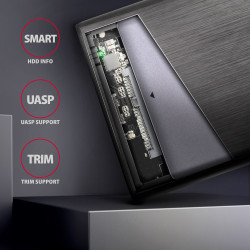 AXAGON Screwless aluminum USB 3.2 Gen 1 - SATA 6G external box for 2.5" SSD/HDD | EE25-A6M