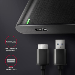 AXAGON Screwless aluminum USB 3.2 Gen 1 - SATA 6G external box for 2.5" SSD/HDD | EE25-A6M