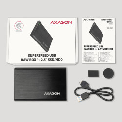 AXAGON Screwless aluminum USB 3.2 Gen 1 - SATA 6G external box for 2.5" SSD/HDD | EE25-A6M