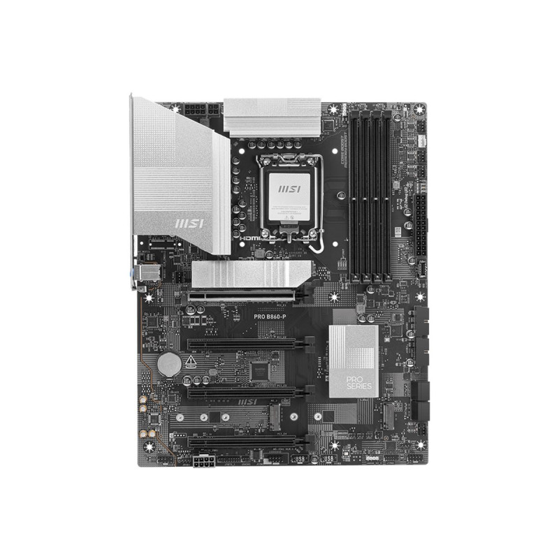 MSI PRO B860-P | Processor family Intel | Processor socket LGA1851 | DDR5 | Supported hard disk drive interfaces SATA, M.2 | Num