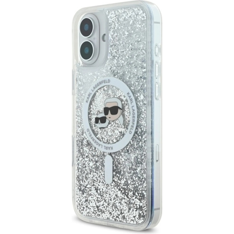 Karl Lagerfeld KLHMP16MLGKCSGH iPhone16 Plus 6.7" hardcase transparent Liquid Glitter Karl&Choupette | Karl Lagerfeld