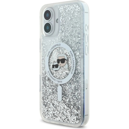 Karl Lagerfeld KLHMP16MLGKCSGH iPhone16 Plus 6.7" hardcase transparent Liquid Glitter Karl&Choupette | Karl Lagerfeld
