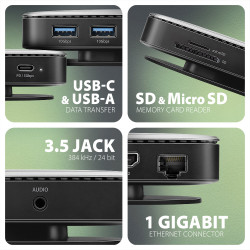 AXAGON USB-C 10Gbps UFO 9in1 Hub | HMC-UFO