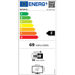 Sony | KD50X75WL | 50" (126cm) | Android | QFHD | Black