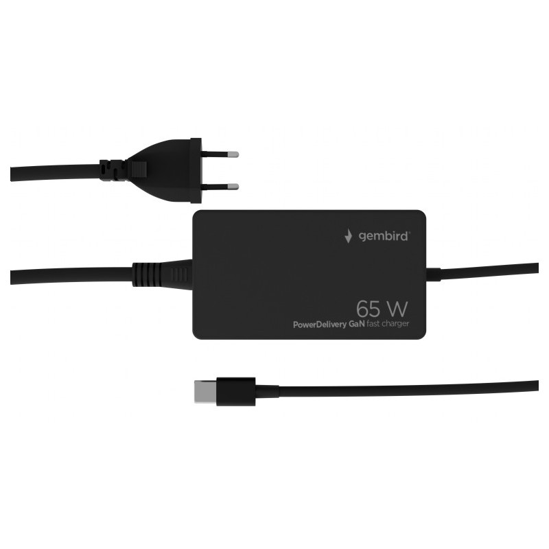 Cablexpert 65 W PowerDelivery GaN USB Type-C Fast Charger | NPA-AC-PDQC65-01