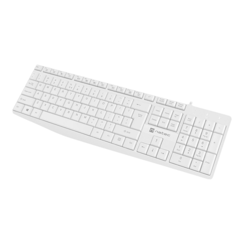 Natec | Keyboard | Nautilus NKL-1951 | Keyboard | Wired | US | White | USB Type-A | 390 g