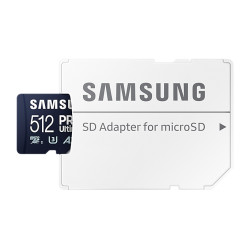 Samsung | MicroSD Card | PRO Ultimate | 512 GB | microSDXC Memory Card | Flash memory class U3, V30, A2 | SD adapter
