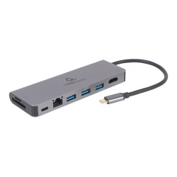 Cablexpert USB Type-C 5-in-1 multi-port adapter (Hub + HDMI + PD + card reader + LAN) | A-CM-COMBO5-05 | Adapter