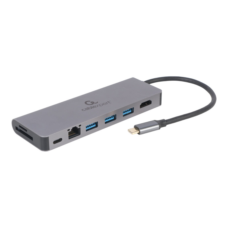 Cablexpert USB Type-C 5-in-1 multi-port adapter (Hub + HDMI + PD + card reader + LAN) | A-CM-COMBO5-05 | Adapter
