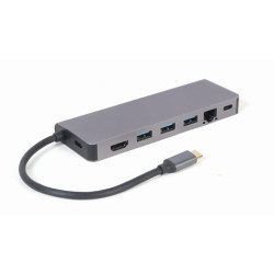 Cablexpert USB Type-C 5-in-1 multi-port adapter (Hub + HDMI + PD + card reader + LAN) | A-CM-COMBO5-05 | Adapter