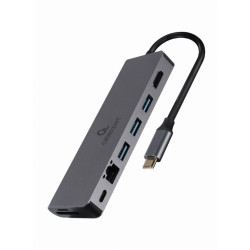 Cablexpert USB Type-C 5-in-1 multi-port adapter (Hub + HDMI + PD + card reader + LAN) | A-CM-COMBO5-05 | Adapter