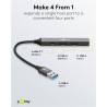 Goobay Slim 4-Port USB Hub, USB-A to USB-C/USB-A, 5 Gbit/s | 74458