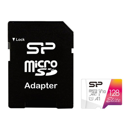 Silicon Power | microSDHC UHS-I Memory Card | Elite | 128 GB | microSDHC/SDXC | Flash memory class 10
