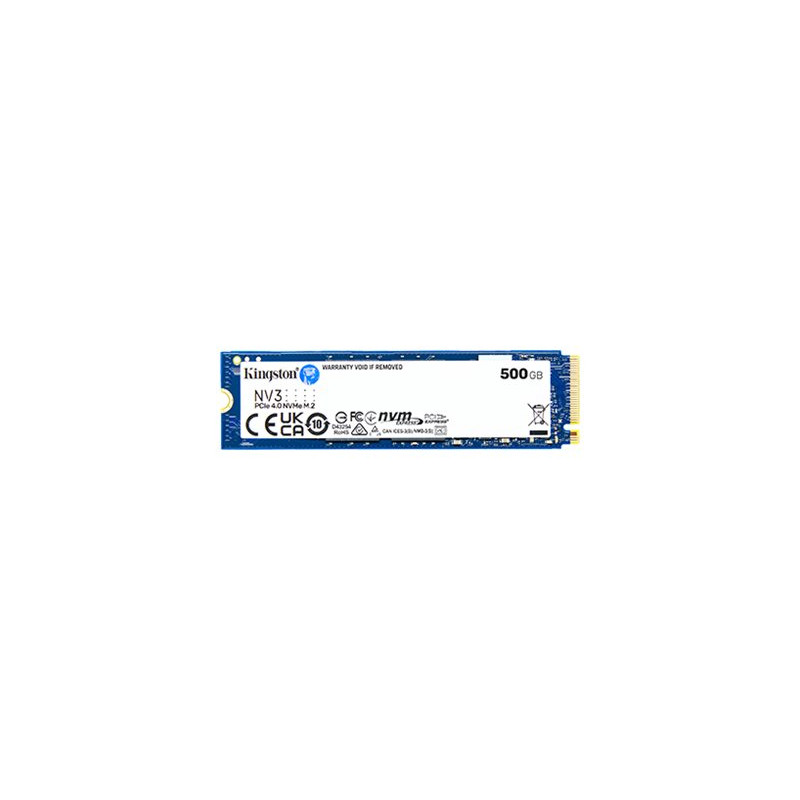 Kingston SSD | NV3 | 500 GB | SSD form factor M.2 2280 | Solid-state drive interface PCIe NVMe Gen 4.0 (x4) | Read speed 5000 MB