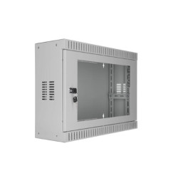 SOMI Networks | 3U, 19 Standard Vertical Installation Vertical Mount Cabinet | 3U-54/18SNC | Gray | Cable Entrances Glass Doors 