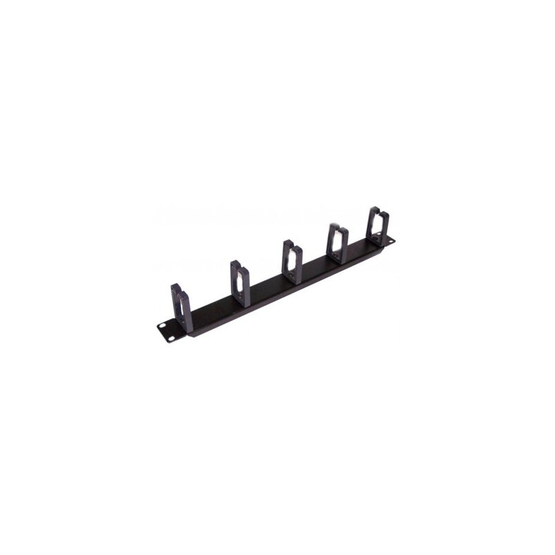 SOMI Networks | 19 Cable Management Bar with 5pcs Plastc Rings | CMB-03 | Black | Ring Diameter 45x70mm