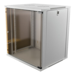 SOMI Networks 12U, 19 Network Wall Cabinet with front glass doors, 600 mm, Assembled | Grey