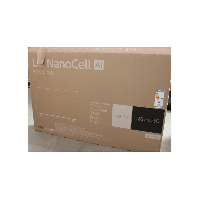 LG | 4K Smart NanoCell TV | 50NANO82T3B | 50" | Smart TV | webOS 24 | Black | DAMAGED PACKAGING