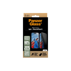 PanzerGlass Screen protector | Apple | iPhone 16/iPhone 15 | Glass | Black | Ultra-Wide Fit