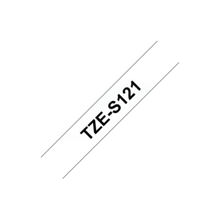 Brother | TZe-S121 Strong Adhesive Laminated Tape | Black on Clear | TZe | 8 m | 9 cm