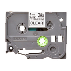 Brother | TZe-S121 Strong Adhesive Laminated Tape | Black on Clear | TZe | 8 m | 9 cm