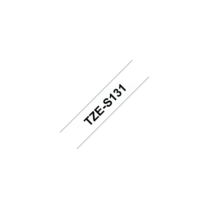 Brother | TZe-S131 Strong Adhesive Laminated Tape | Black on Clear | TZe | 8 m | 1.2 cm