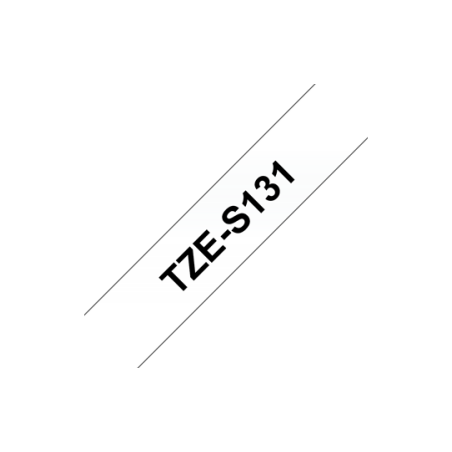 Brother | TZe-S131 Strong Adhesive Laminated Tape | Black on Clear | TZe | 8 m | 1.2 cm