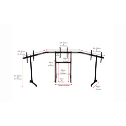 Next Level Racing | Floor stand | Free Standing Triple Monitor stand | 3 x 32- 65 " | Maximum weight (capacity) 70 kg | Black