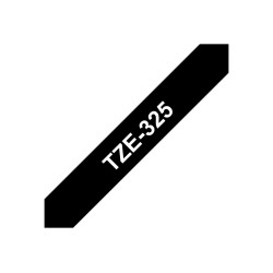 Brother | TZe-325 Laminated Tape | White on Black | TZe | 8 m | 9 cm