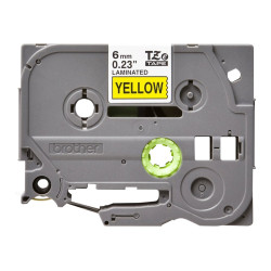 Brother | TZe-611 Laminated Tape | Black on Yellow | TZe | 8 m | 6 cm