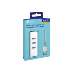 TP-LINK | USB 3.0 3-Port Hub & Gigabit Ethernet Adapter 2 in 1 USB Adapter | UE330