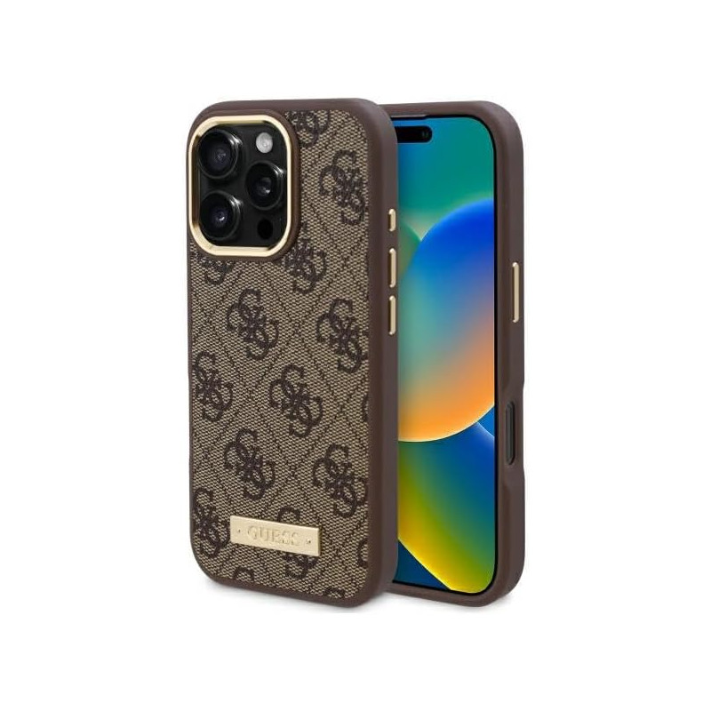 GUESS | GUHMP16LU4GPRW | Case | iPhone 16 Pro | Apple | Thermoplastic/Polyurethane | Brown