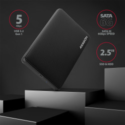 AXAGON Screwless USB 3.2 Gen 1 - SATA 6G external box for 2.5" SSD/HDD | EE25-SLC