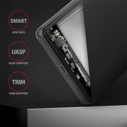 AXAGON Screwless USB 3.2 Gen 1 - SATA 6G external box for 2.5" SSD/HDD | EE25-SLC