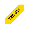 Brother | TZe-651 Laminated Tape | Black On Yellow | TZe | 8 m | 2.4 cm