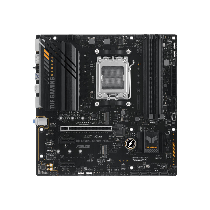 Asus | TUF GAMING A620M-PLUS | Processor family AMD | Processor socket AM5 | DDR5 DIMM | Memory slots 4 | Supported hard disk dr