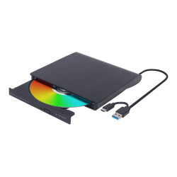 Gembird | External USB DVD Drive | DVD-USB-03 | Interface USB 3.1 Gen 1 | DVD RW ( R DL) / DVD-RAM | CD read speed 24 x | CD wri