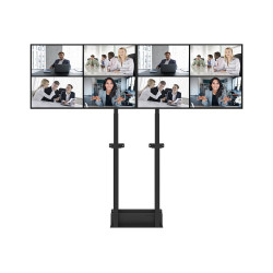 Neomounts Floor stand | ADM-875BL2 Dual screen adapter | Adjustable Height | 42-65 " | Maximum weight (capacity) 40 kg | Black