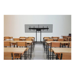 Neomounts Floor stand | ADM-875BL2 Dual screen adapter | Adjustable Height | 42-65 " | Maximum weight (capacity) 40 kg | Black