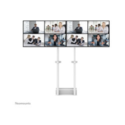 Neomounts Floor stand | ADM-875WH2 Dual screen adapter | Adjustable Height | 42-65 " | Maximum weight (capacity) 40 kg | White