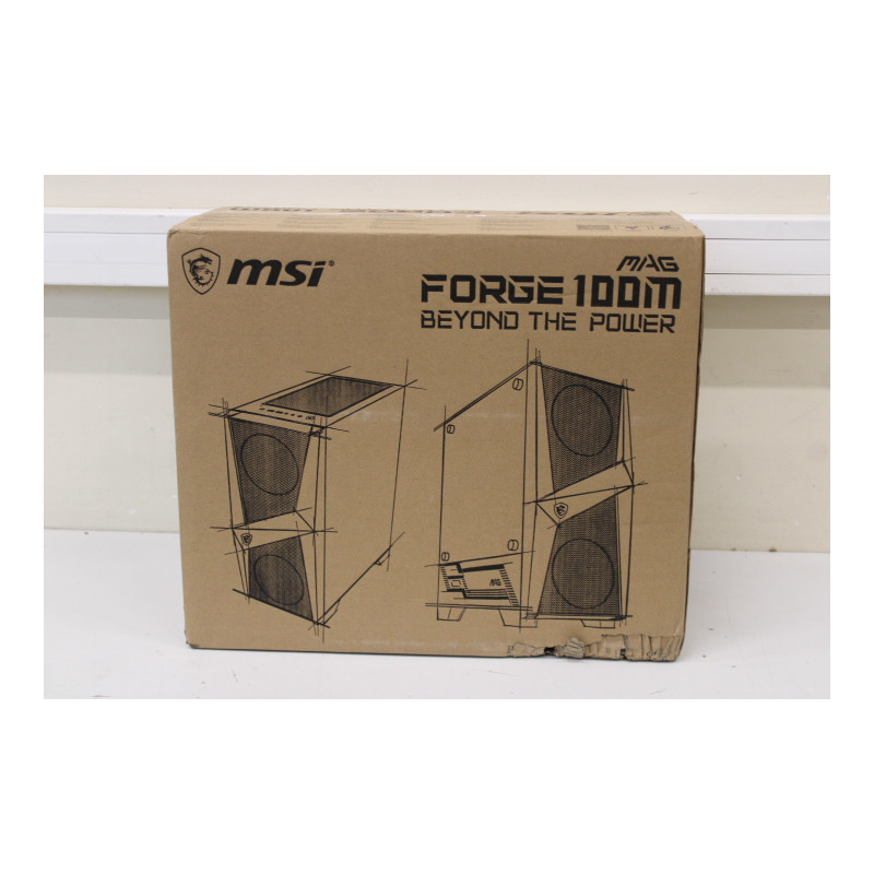 SALE OUT. MSI MAG FORGE 100M PC Case, Mid-Tower, USB 3.2, Black | MSI | MAG FORGE 100M | Black | ATX | DAMAGED PACKAGING | Power
