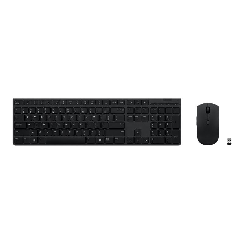 Lenovo | Professional Wireless Rechargeable Combo Keyboard and Mouse | Keyboard and Mouse Set | Wireless | Mouse included | Russ