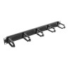 Lanberg 19" cable management brush panel 5 rings type B 1U | AK-1203-B | Black